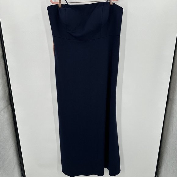 NWT BHLDN Anthropologie Tess Navy Blue Strapless Maxi Dress Prom Wedding Sz 18W - Picture 2 of 7
